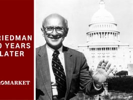 BTJPWW Economist Milton Friedman, 1980. Courtesy: CSU Archives/Everett Collection