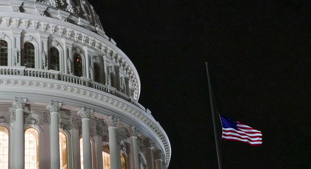 US Capitol flag half-staff