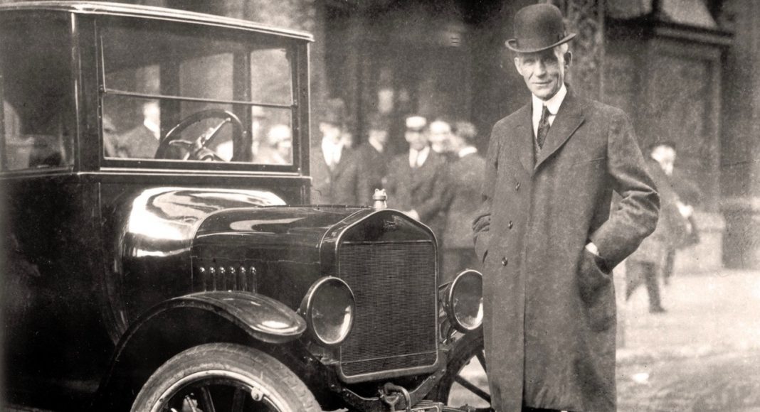 Henry Ford with Model T, 1921 Car, via Wikimedia Commons [CC0]