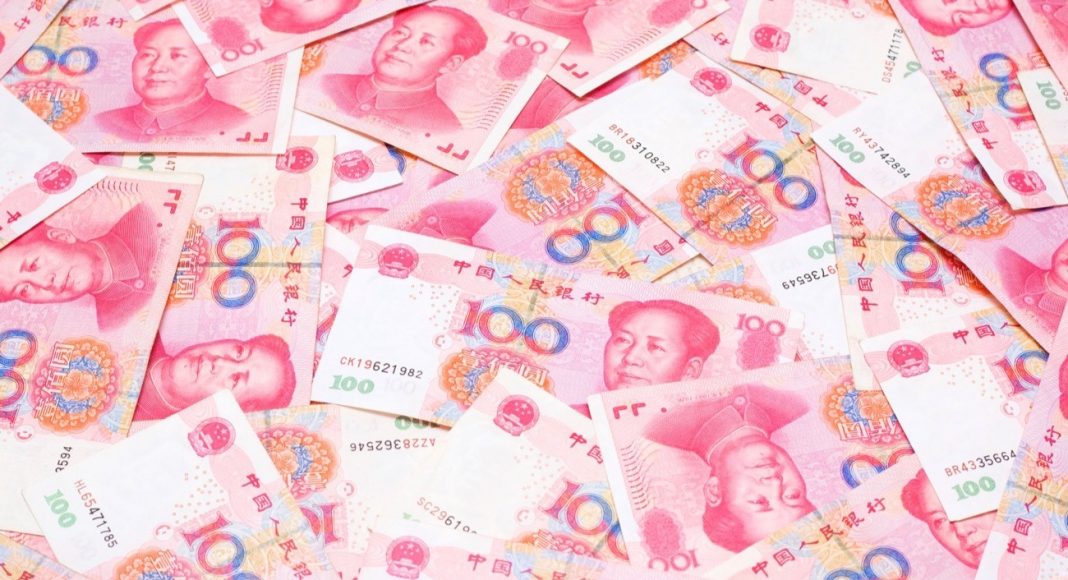 Pile of yuan bills